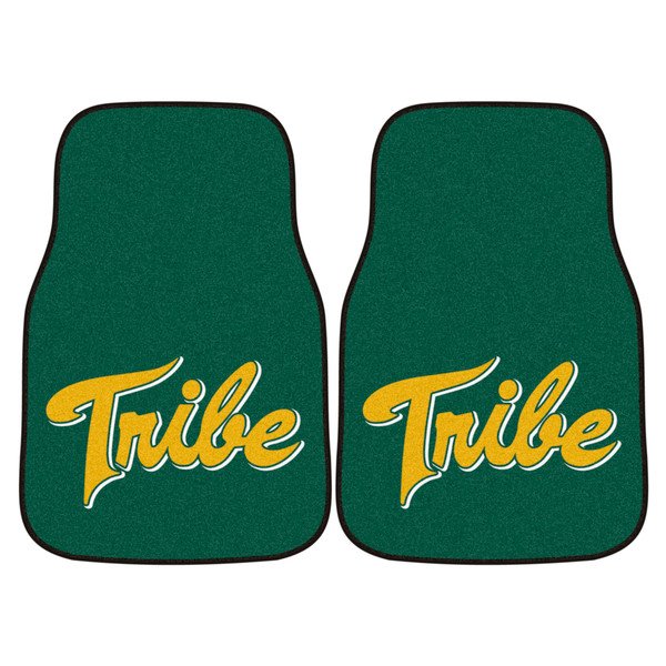 College of William & Mary - William & Mary Tribe 2-pc Carpet Car Mat Set "Tribe" Logo Green