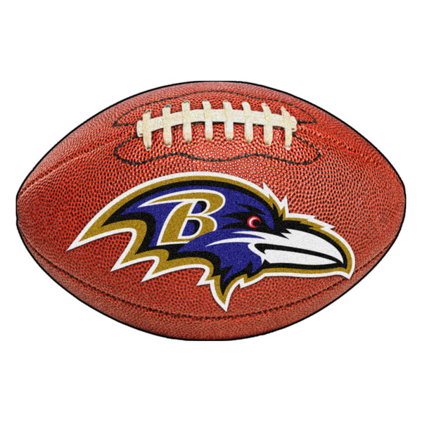 Baltimore Ravens Football Mat Raven Head Primary Logo Brown