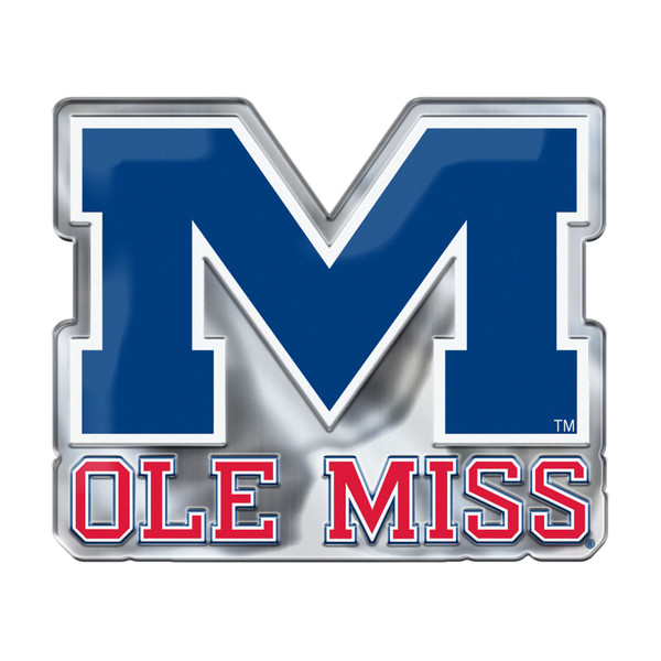 University of Mississippi - Ole Miss Rebels Embossed Color Emblem 2 "M & 'OLE MISS'" Alternate Logo Navy