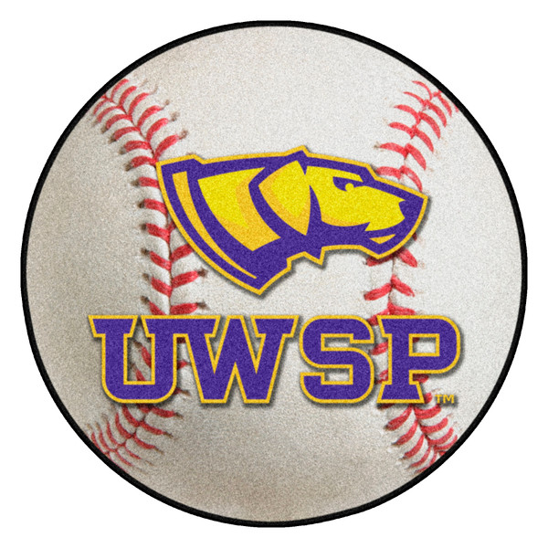 University of Wisconsin-Stevens Point - Wisconsin-Stevens Point Pointers Baseball Mat "Pointer & UWSP" Logo White