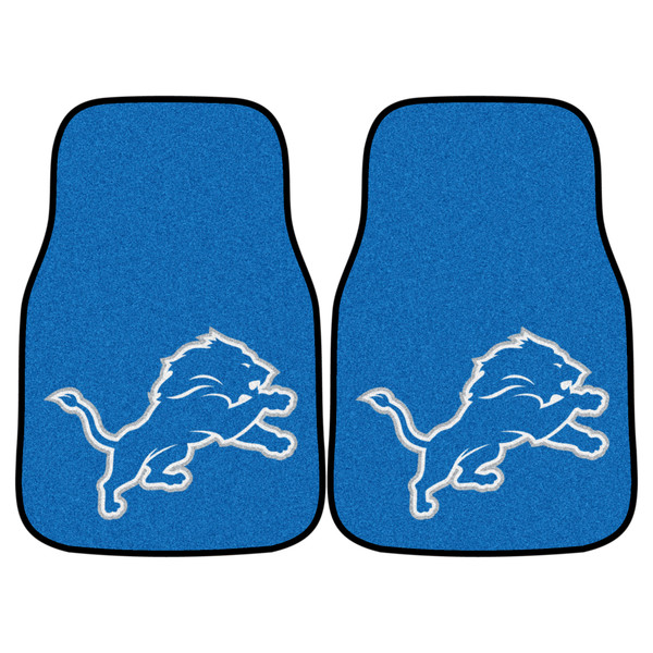 Detroit Lions 2-pc Carpet Car Mat Set Lion Primary Logo Blue