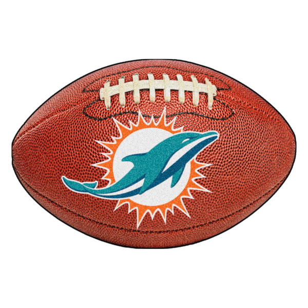 Miami Dolphins Football Mat Dolphin Primary Logo Brown