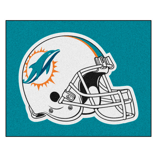 Miami Dolphins Tailgater Mat Dolphins Helmet Logo Aqua