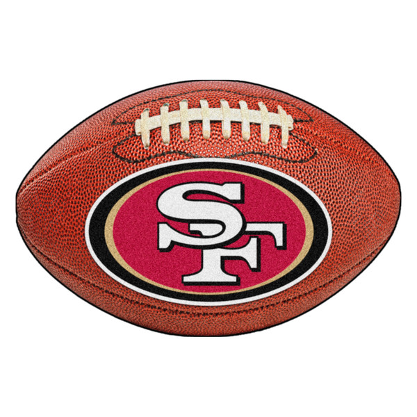 San Francisco 49ers Football Mat Oval SF Primary Logo Brown