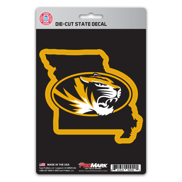 Missouri Tigers State Shape Decal "Oval Tiger" Logo / Shape of Missouri