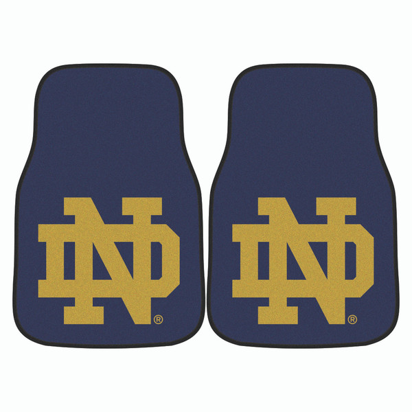Notre Dame - Notre Dame Fighting Irish 2-pc Carpet Car Mat Set ND Primary Logo Navy
