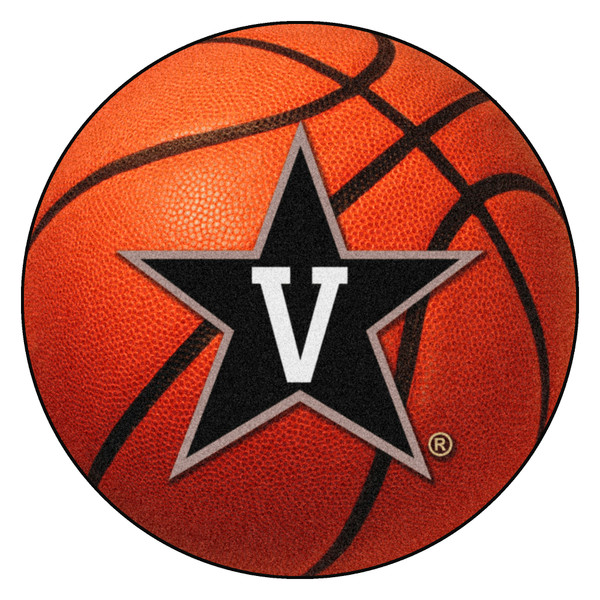 Vanderbilt University - Vanderbilt Commodores Basketball Mat V Star Primary Logo Orange
