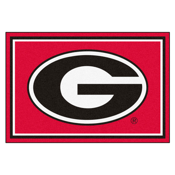 University of Georgia - Georgia Bulldogs 5x8 Rug G Primary Logo Red