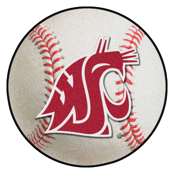 Washington State University - Washington State Cougars Baseball Mat WSU Primary Logo White