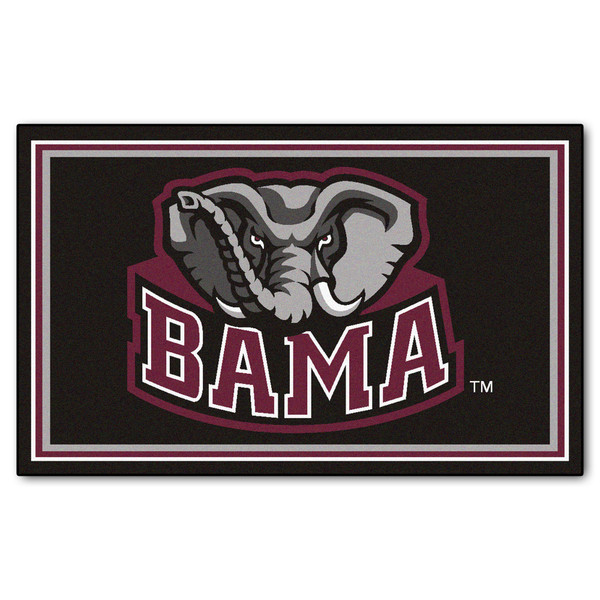 University of Alabama - Alabama Crimson Tide 4x6 Rug "Elephant" Logo Black