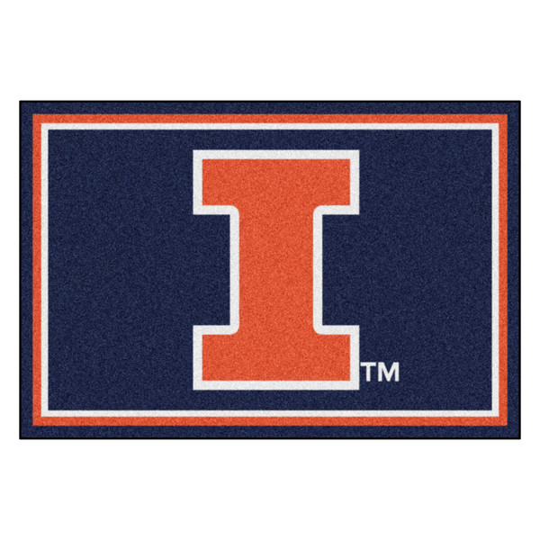 University of Illinois - Illinois Illini 5x8 Rug Block I Primary Logo Blue