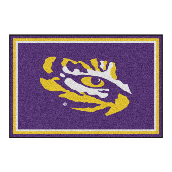 Louisiana State University - LSU Tigers 5x8 Rug LSU Tiger Eye Secondary Logo Purple