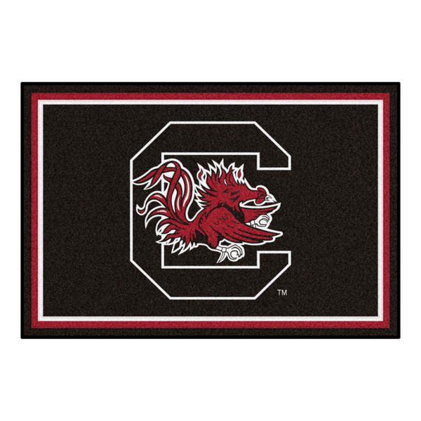 University of South Carolina - South Carolina Gamecocks 5x8 Rug Gamecock G Primary Logo Black