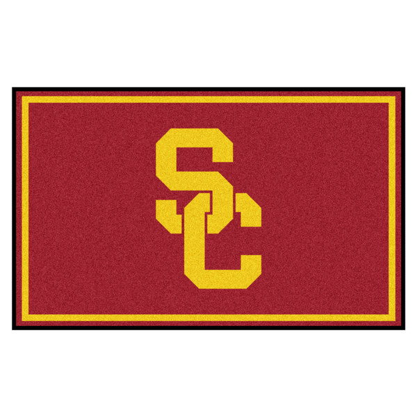 University of Southern California - Southern California Trojans 4x6 Rug Interlocking SC Primary Logo Cardinal
