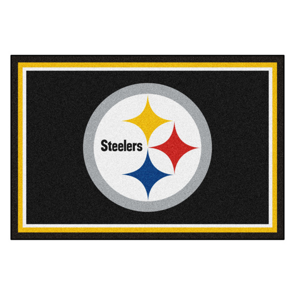 Pittsburgh Steelers 5x8 Rug Steeler Primary Logo Black