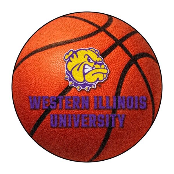 Western Illinois University - Western Illinois Leathernecks Basketball Mat "Bulldog & Wordmark" Logo Orange