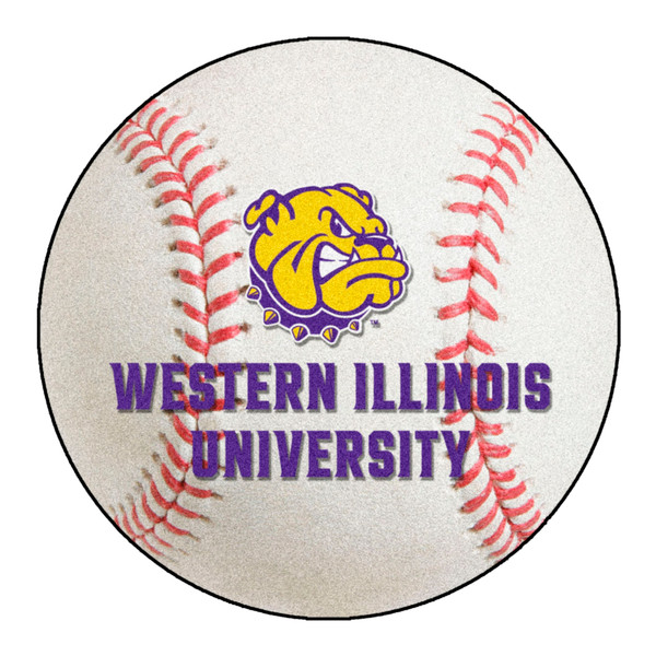 Western Illinois University - Western Illinois Leathernecks Baseball Mat "Bulldog & Wordmark" Logo White