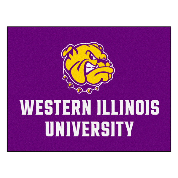 Western Illinois University - Western Illinois Leathernecks All-Star Mat "Bulldog & Wordmark" Logo Black