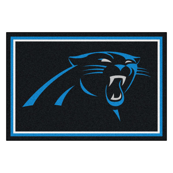Carolina Panthers 5x8 Rug Panther Primary Logo Black