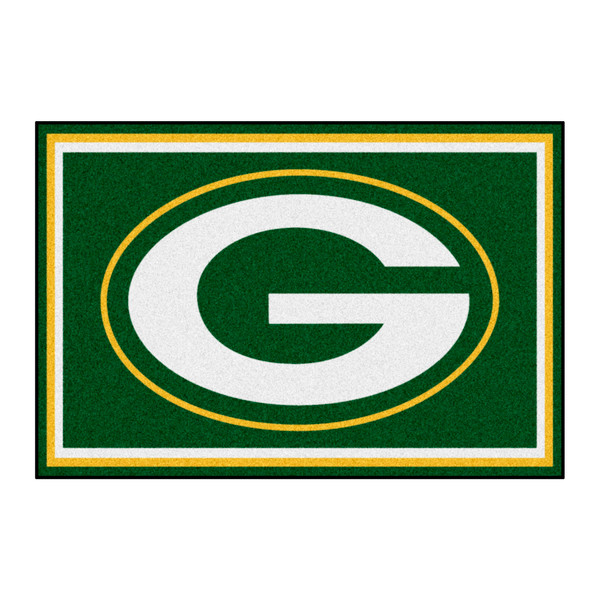 Green Bay Packers 5x8 Rug G Primary Logo Green