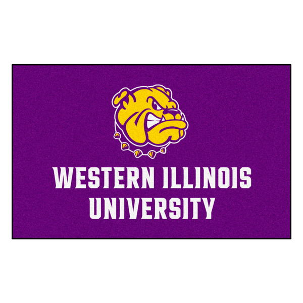 Western Illinois University - Western Illinois Leathernecks Ulti-Mat "Bulldog & Wordmark" Logo Black