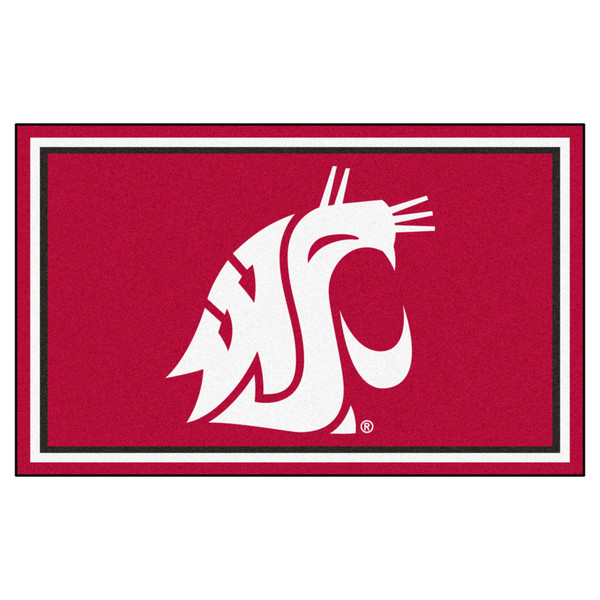 Washington State University - Washington State Cougars 4x6 Rug WSU Primary Logo Red