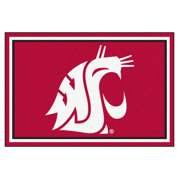 Washington State University - Washington State Cougars 5x8 Rug WSU Primary Logo Red