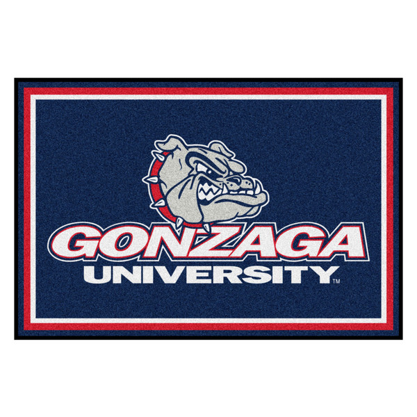 Gonzaga University - Gonzaga Bulldogs 5x8 Rug Bulldog with Wordmark Primary Logo Blue