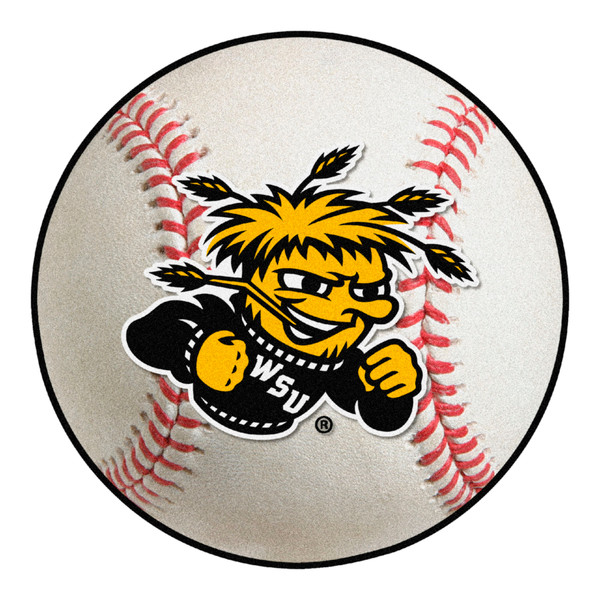 Wichita State University - Wichita State Shockers Baseball Mat WuShock Primary Logo White