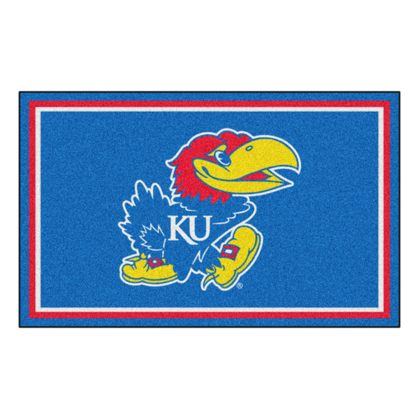 University of Kansas - Kansas Jayhawks 4x6 Rug Jayhawk Primary Logo Blue