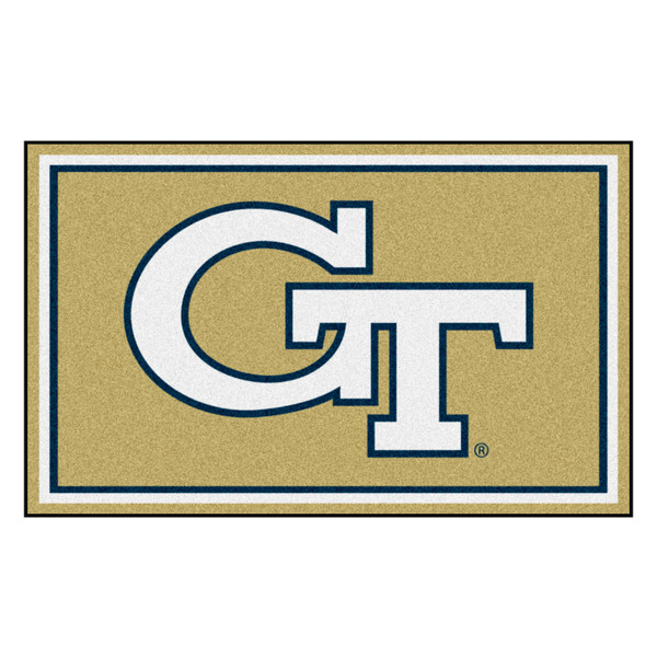 Georgia Tech - Georgia Tech Yellow Jackets 4x6 Rug Interlocking GT Primary Logo Gold