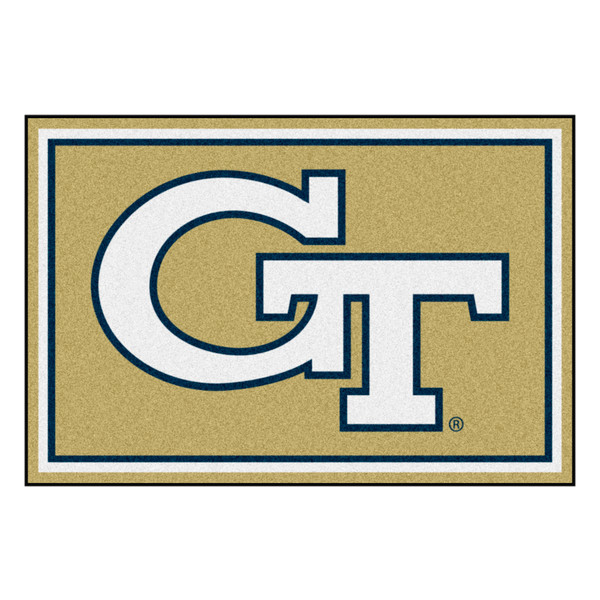 Georgia Tech - Georgia Tech Yellow Jackets 5x8 Rug Interlocking GT Primary Logo Gold