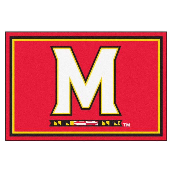 University of Maryland - Maryland Terrapins 5x8 Rug M Primary Logo Red