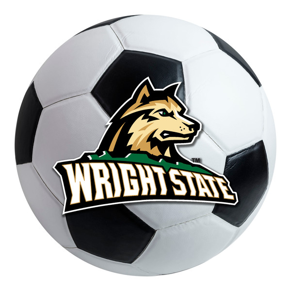 Wright State University - Wright State Raiders Soccer Ball Mat Wright State Primary Athletic Logo White