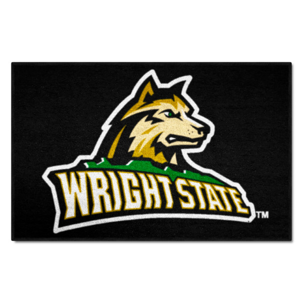 Wright State University - Wright State Raiders Starter Mat Wright State Primary Athletic Logo Black