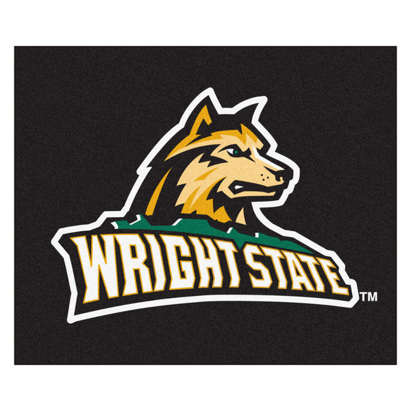 Wright State University - Wright State Raiders Tailgater Mat Wright State Primary Athletic Logo Black