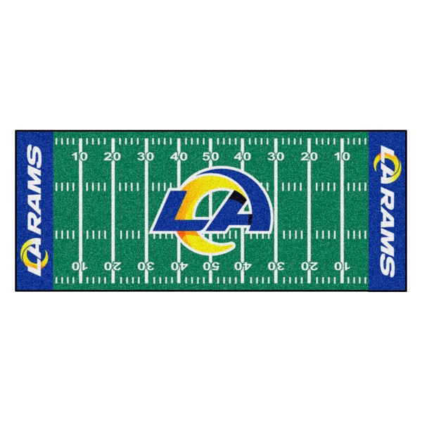 Los Angeles Rams Football Field Runner "Ram" Logo Green