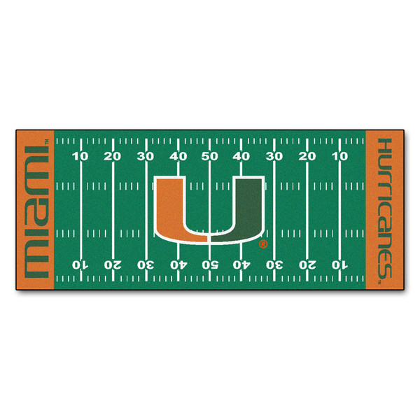 University of Miami - Miami Hurricanes Football Field Runner U Primary Logo Green