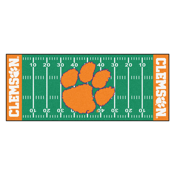 Clemson University - Clemson Tigers Football Field Runner Tiger Paw Primary Logo Green