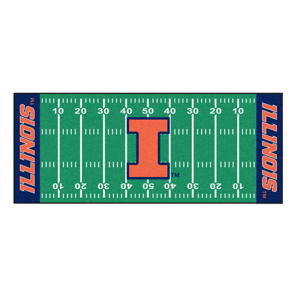 University of Illinois - Illinois Illini Football Field Runner Block I Primary Logo Green