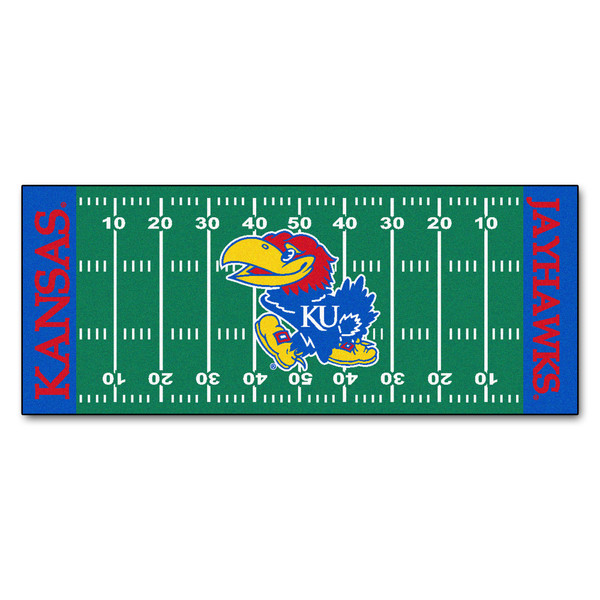 University of Kansas - Kansas Jayhawks Football Field Runner Jayhawk Primary Logo Green
