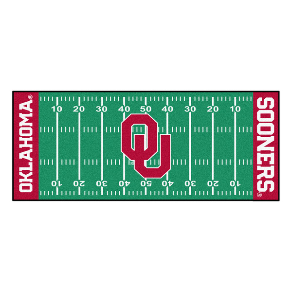 University of Oklahoma - Oklahoma Sooners Football Field Runner OU Primary Logo Green