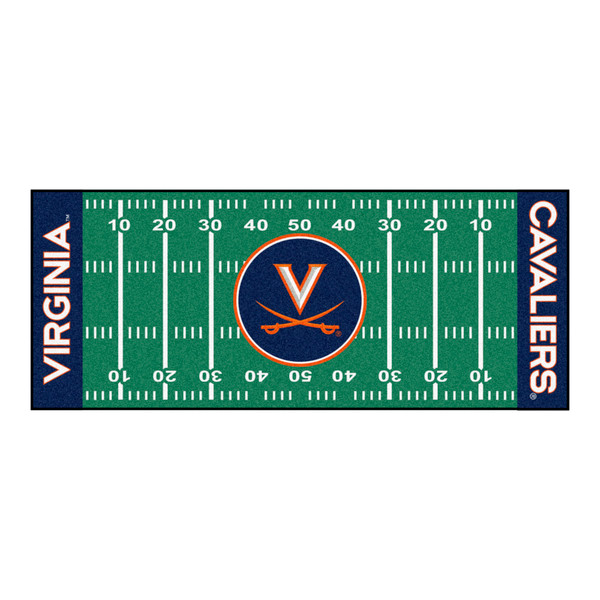 University of Virginia - Virginia Cavaliers Football Field Runner V-Sabre Primary Logo Green
