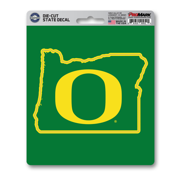 Oregon Ducks State Shape Decal "O" Logo / State of Oregon