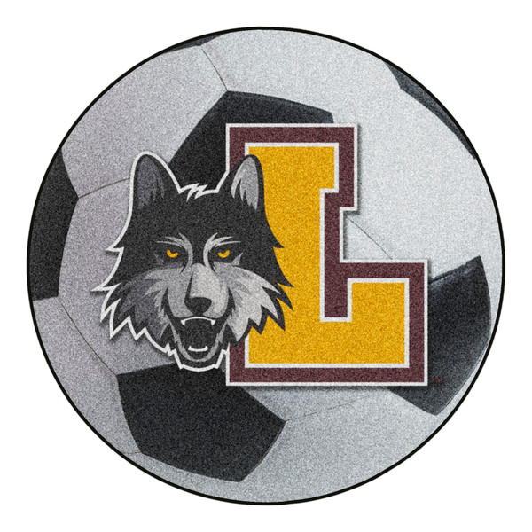 Loyola University Chicago - Loyola Chicago Ramblers Soccer Ball Mat "Wolf Head & L" Logo White