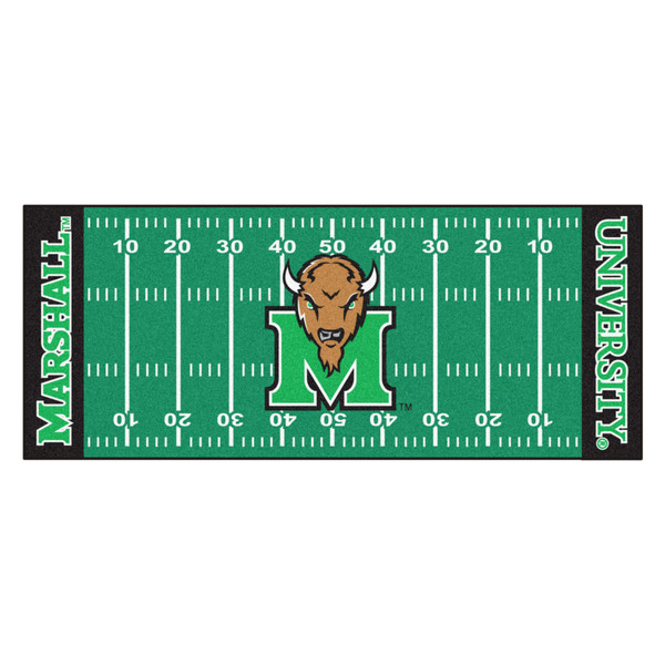Marshall University - Marshall Thundering Herd Football Field Runner Bison M Marshall Primary Logo Green
