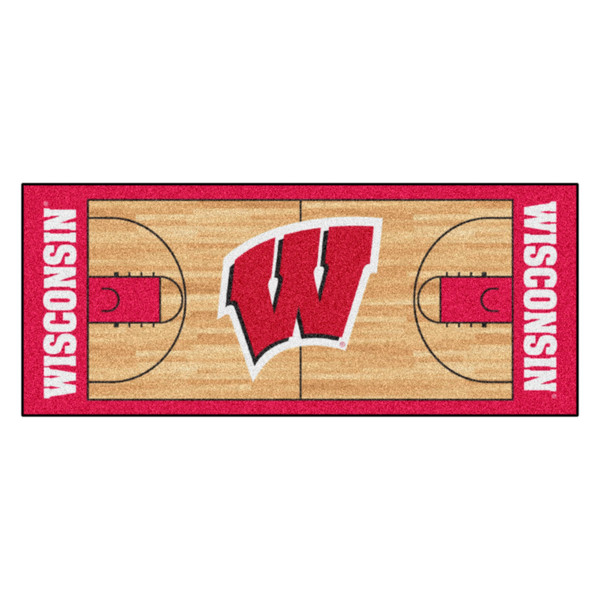 University of Wisconsin - Wisconsin Badgers NCAA Basketball Runner W Primary Logo and Wordmark Red