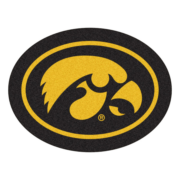 University of Iowa - Iowa Hawkeyes Mascot Mat Tigerhawk Primary Logo Black