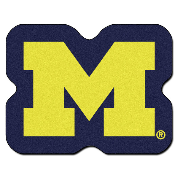 University of Michigan - Michigan Wolverines Mascot Mat M Primary Logo Blue