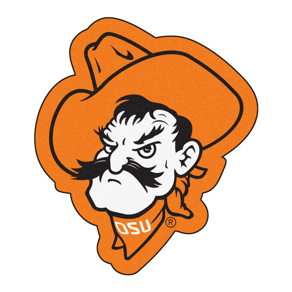 Oklahoma State University - Oklahoma State Cowboys Mascot Mat "Cowboy" Logo Orange
